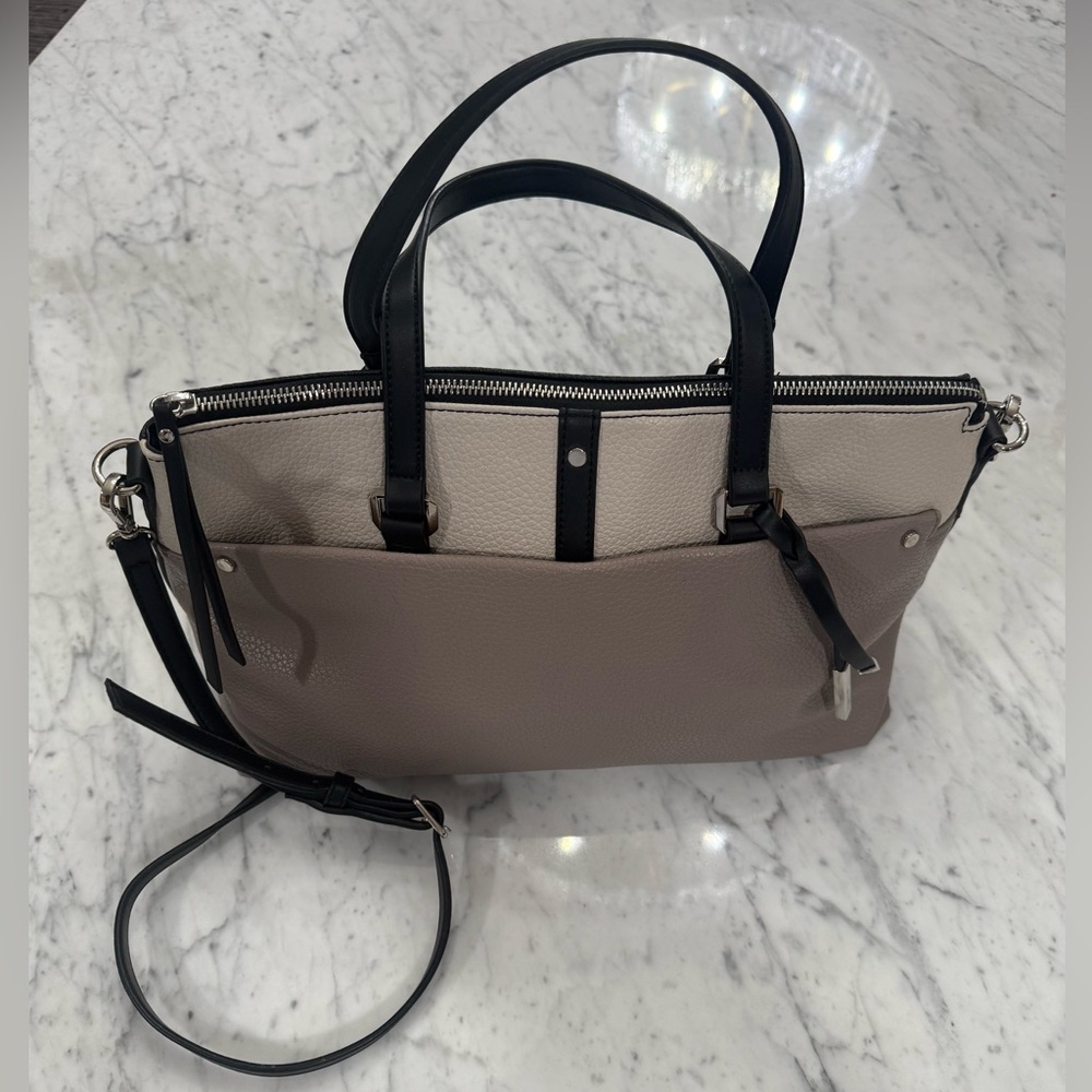 ❤️SOLD❤️ NEW Nine West Cashmere Grey Beige Black Shoulder Bag Crossbody Purse - Picture 5 of 13